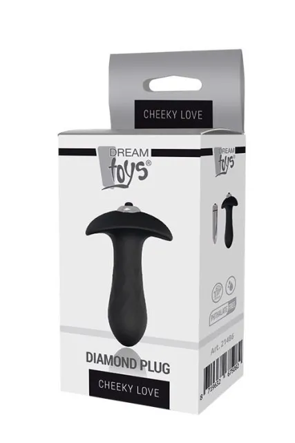 Анальная пробка Cheeky Love Diamond Plug, 9 см (черный)