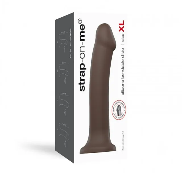 Фаллоимитатор Strap-On-Me Dual Density Bendable XL, 20 см (коричневый)