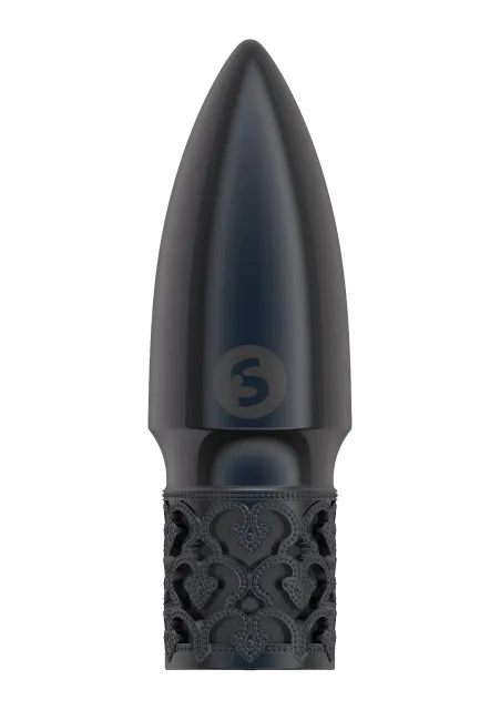 Вибромассажер Royal Gems Glitter, 6.8 см (черный)