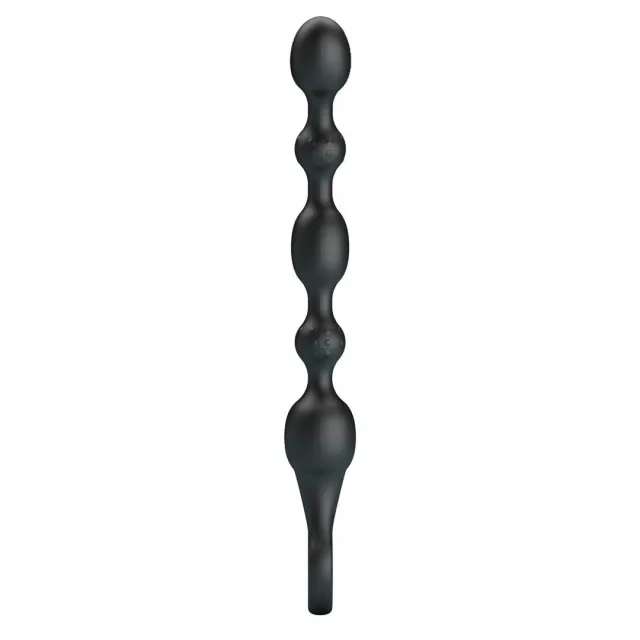 Pretty Love Van - Koraliki analne z wibracją, Czarny, 24, 8 cm