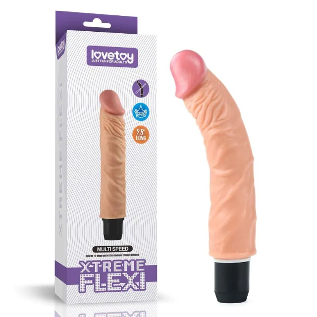 Реалистичный вибратор LoveToy Reel Feel Flexi, 23,5 см (телесный)