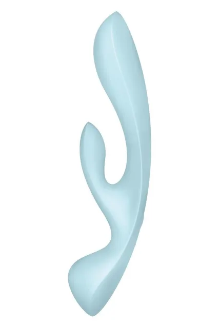 Вибратор кролик Satisfyer Triple Oh, 24 см (голубой)