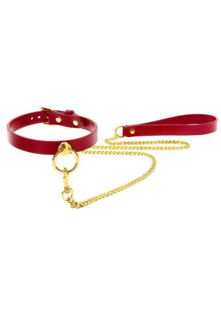Ошейник с поводком Taboom O-Ring Collar and Chain Leash (красный)