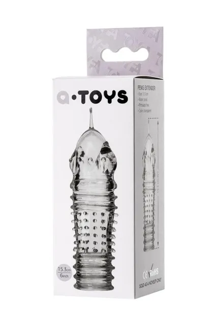 Насадка на пеніс A-Toys, 15,3 см (прозорий)