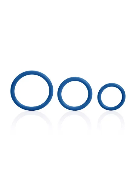 Эрекционное кольцо Calexotics Tri-Rings, 3 шт (синий)