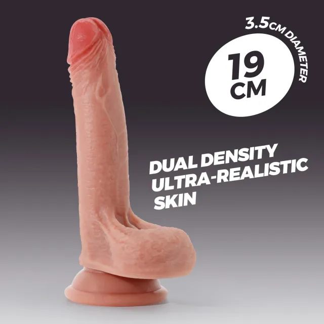 Crushious Inviktus 7 - Dildo, W kolorze cielistym, 19 cm