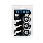 BAILE Titan Cock Ring Set - Pierścienie erekcyjne, Czarny