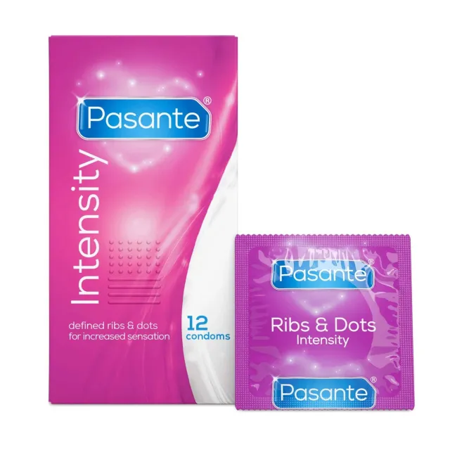 Презервативы Pasante Ribs & Dots Intensity, 12 шт