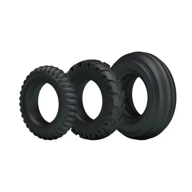 Набор эрекционных колец Baile Three Cock Rings, 3 шт (черный)