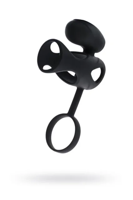 Виброкольцо Toyfa Black & Red, 9 см (черный)
