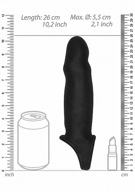 Sono Dong Extension No.17 - Nakładka na penisa, Czarny, 26 cm
