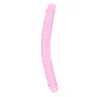 Двосторонній фалоімітатор RealRock Crystal Clear Double Dildo 18'', 45 см (рожевий)