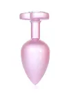 B - Series HeavyFun Jewellery Pearl Pink Heart Plug - Korek analny, Przezroczysty, 7 cm, S