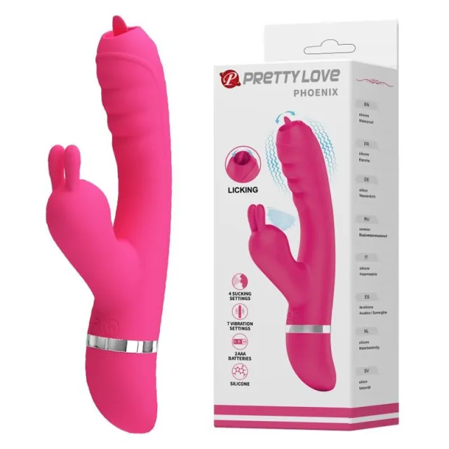 Вибратор-кроликPretty Love Phoenix, 22 см (розовый)