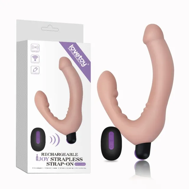 Lovetoy Rechargeable Ijoy - Strapon wibracyjny bez paska, W kolorze cielistym, 21 cm