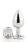 Анальна пробка Gleaming Love Silver Plug Medium, 8.3 см (прозорий)
