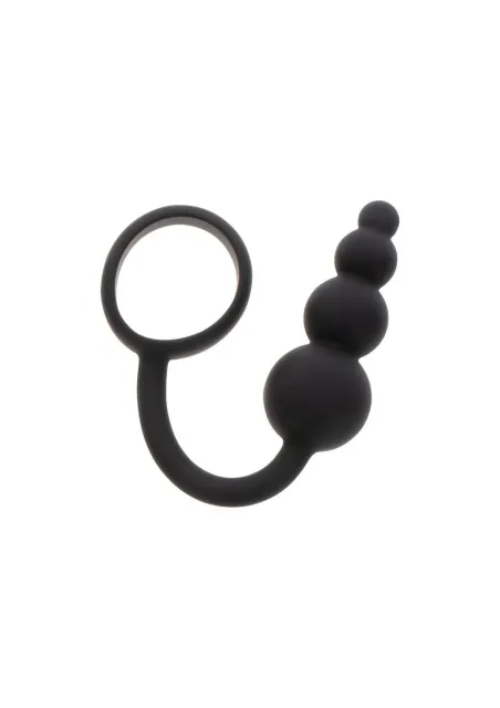 Анальная пробка с эрекционным кольцом ToyJoy Anal Plug & Penis Ring, 22 см (черный)