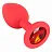 Colorful Joy Jewel Red Plug - Korek analny z kryształkiem, Czerwony, 7, 2 cm