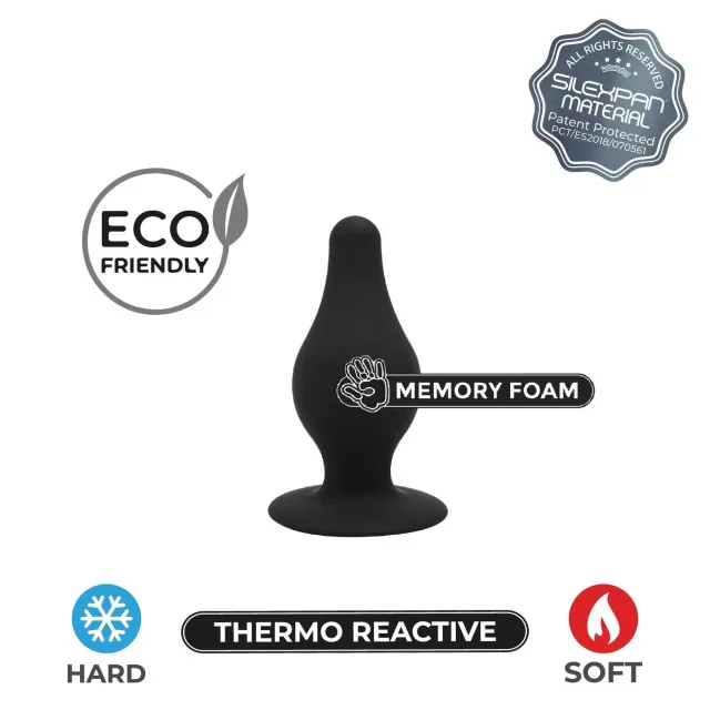 Анальна пробка SilexD Premium Silicone Plug Model 2 M, 9.3 см (чорний)