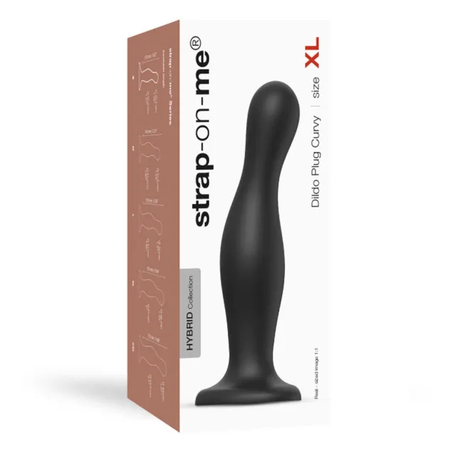 Фаллоимитатор Strap-on-me Dildo Plug Curvy XL, 16.5 см (черный)