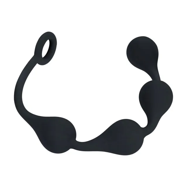 Анальные шарики Levelz by Shots Waterdrop Silicone Anal Balls M, 30 см (черный)