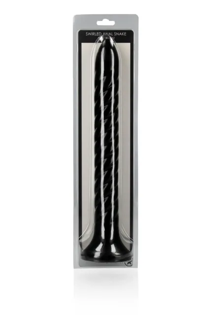 Ouch! Swirled Anal Snake - Dildo, Czarny, 34.9 cm