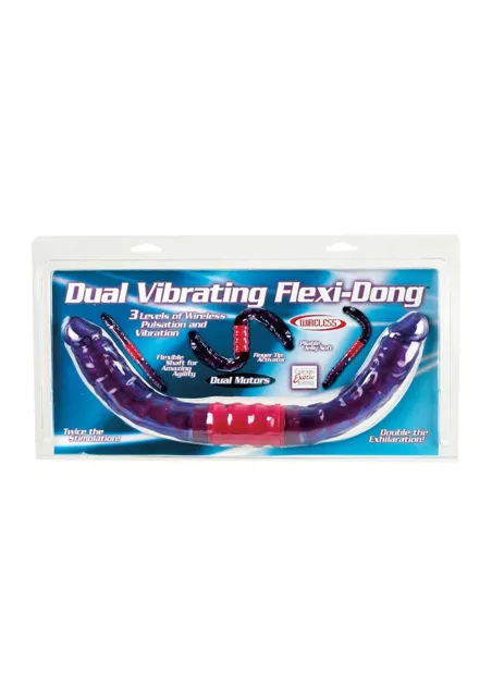 CalExotics Dual Vibrating Flexi-Dong -, Fioletowy, 42 cm