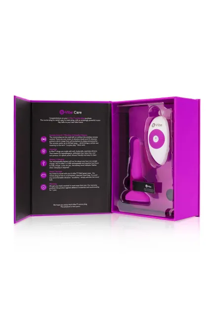 Анальная пробка B-Vibe Vibrating Novice Plug, 10 см (розовый)