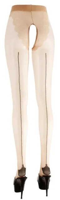 Колготки Cottelli Legwear с открытым пахом, S (бежевый)