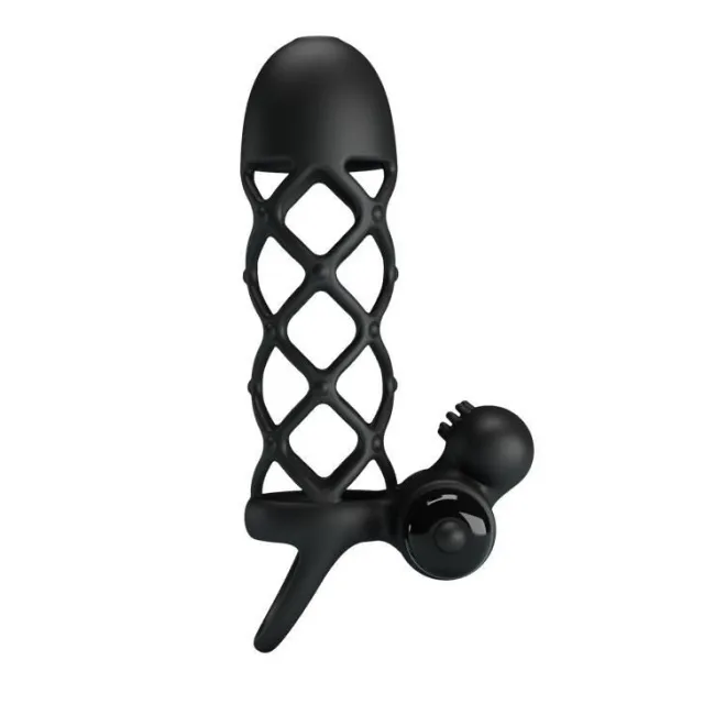 Pretty Love Vibro Penis Sleeve I - Nakładka na penisa, Czarny, 13, 5 cm