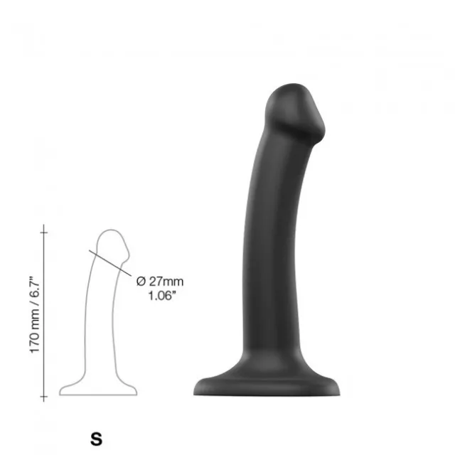 Фаллоимитатор Strap-On-Me Bendable Double Density S, 17 см (черный)
