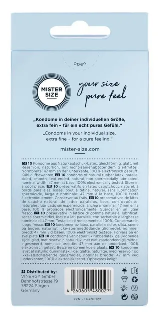 Презервативы Mister Size 47, 10 шт (прозрачный)