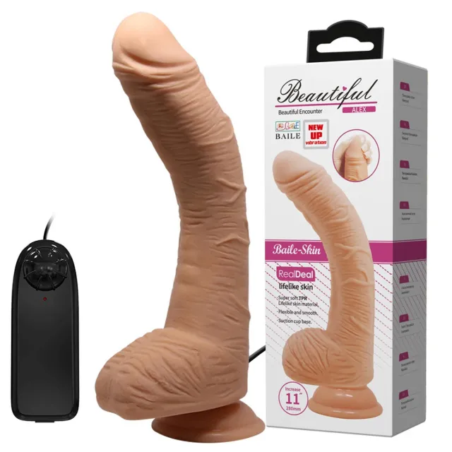 Вібратор Baile Beautiful Alex 11", 28 см (тілесний)