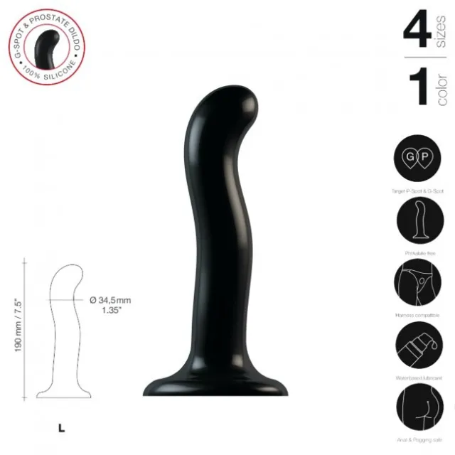 Фаллоимитатор Strap-On-Me Dildo Plug P&G L, 18 см (черный)