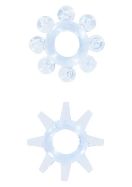 Эрекционное кольцо ToyJoy Power Stretchy Rings, набор из 2 шт. (голубой)