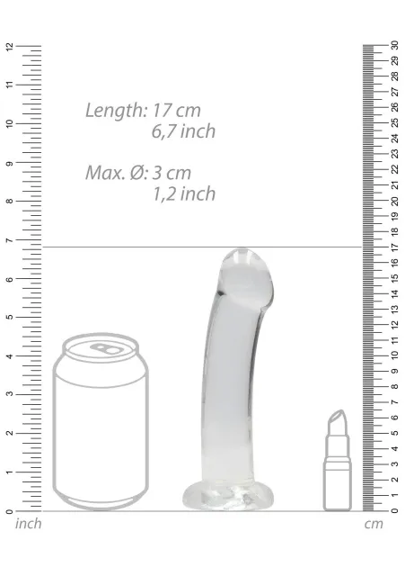 RealRock Crystal Clear 6.7" - Dildo, Przezroczysty, 17 cm