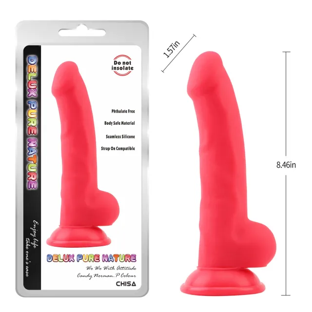 Фаллоимитатор Deluxe Pure Nature Norman.P, 21,5 см (красный)