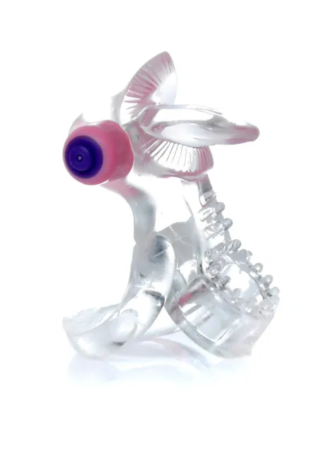 Виброкольцо B - Series EasyLove Tongue Vibro CockRing, 9.5 см (прозрачный)