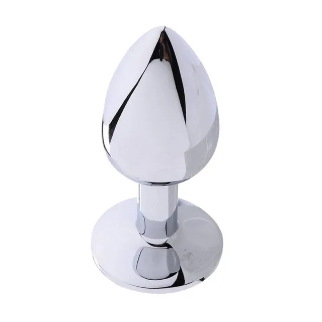 Secret Play Metal Butt Plug Blue L - Korek analny z kryształkiem, Niebieski, 9.5 cm