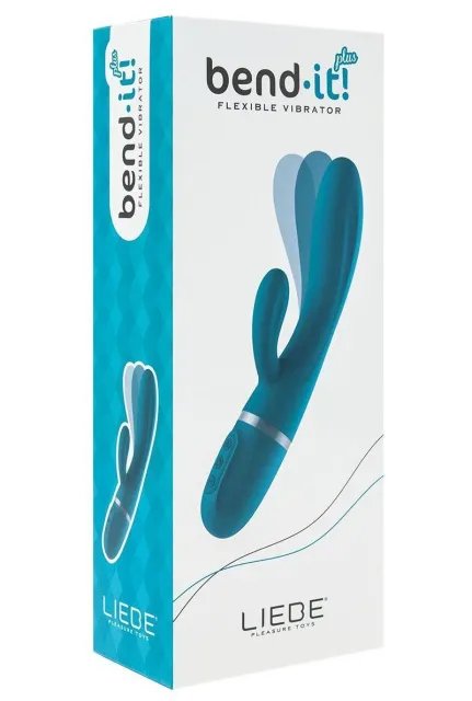 Liebe Pleasure Toys Bend It Plus - Wibrator królik, Niebieski, 20 cm