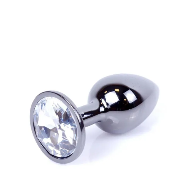 Анальная пробка MyLove Toys Jewellery Dark Silver Plug, 7 см (прозрачный)