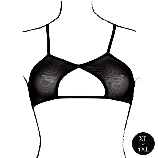 Бюстгальтер Le Désir Keyhole Mesh Bra, Plus Size (черный)