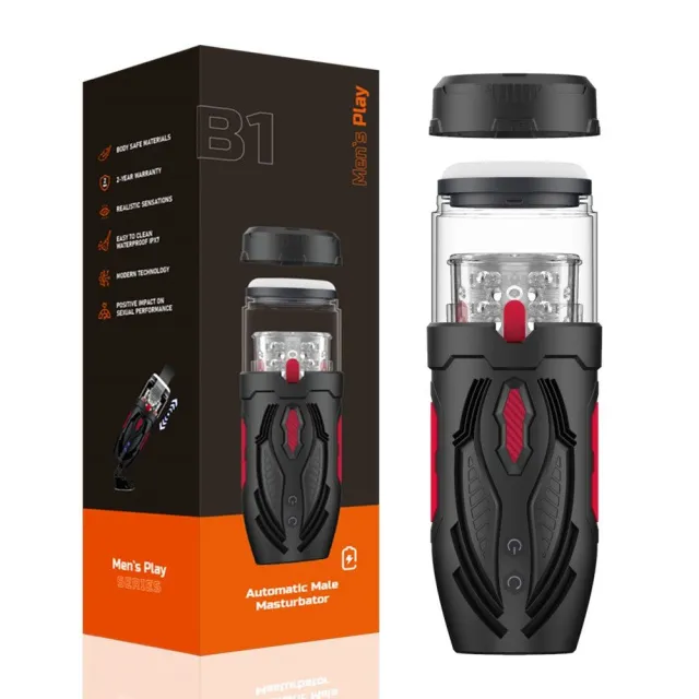 EROSPACE Men's Play B1 - Automatyczny masturbator z wibracją, Przezroczysty, 27 cm