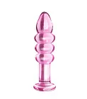 Анальная пробка LoveToy Glass Romance 5.5 ", 14 см (розовый)