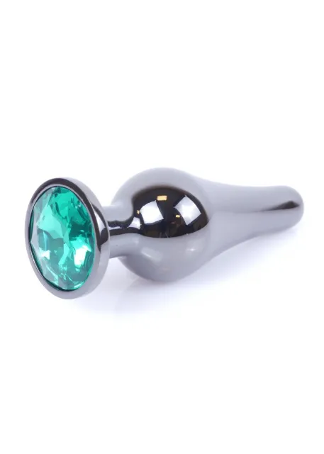 Анальная пробка MyLove Toys Jewellery Dark Silver Butt Plug, 9.5 см (зеленый)