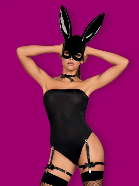 Сексуальный костюм Obsessive Bunny, L/XL (черный)