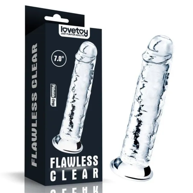 Фаллоимитатор Lovetoy Flawless, 18 см (прозрачный)