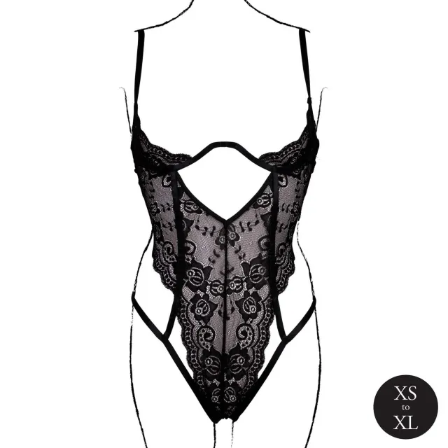 Боди Le Désir Lace Underwired Open Cup, One Size (черный)