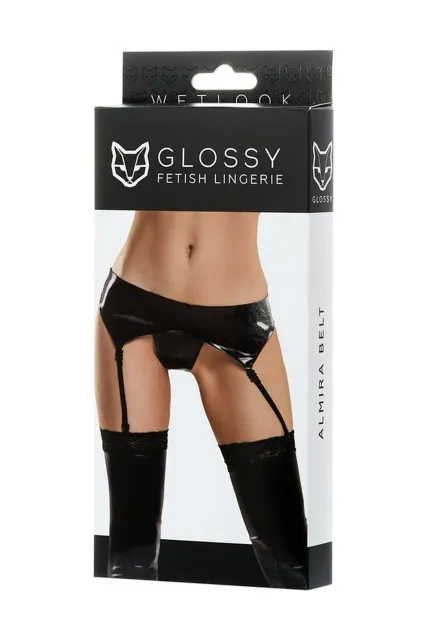 Эротический комплект Glossy Fetish Lingerie Almira, S (черный)
