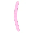 Двухсторонний фаллоимитатор RealRock Crystal Clear Double Dildo 13'', 34 см (розовый)